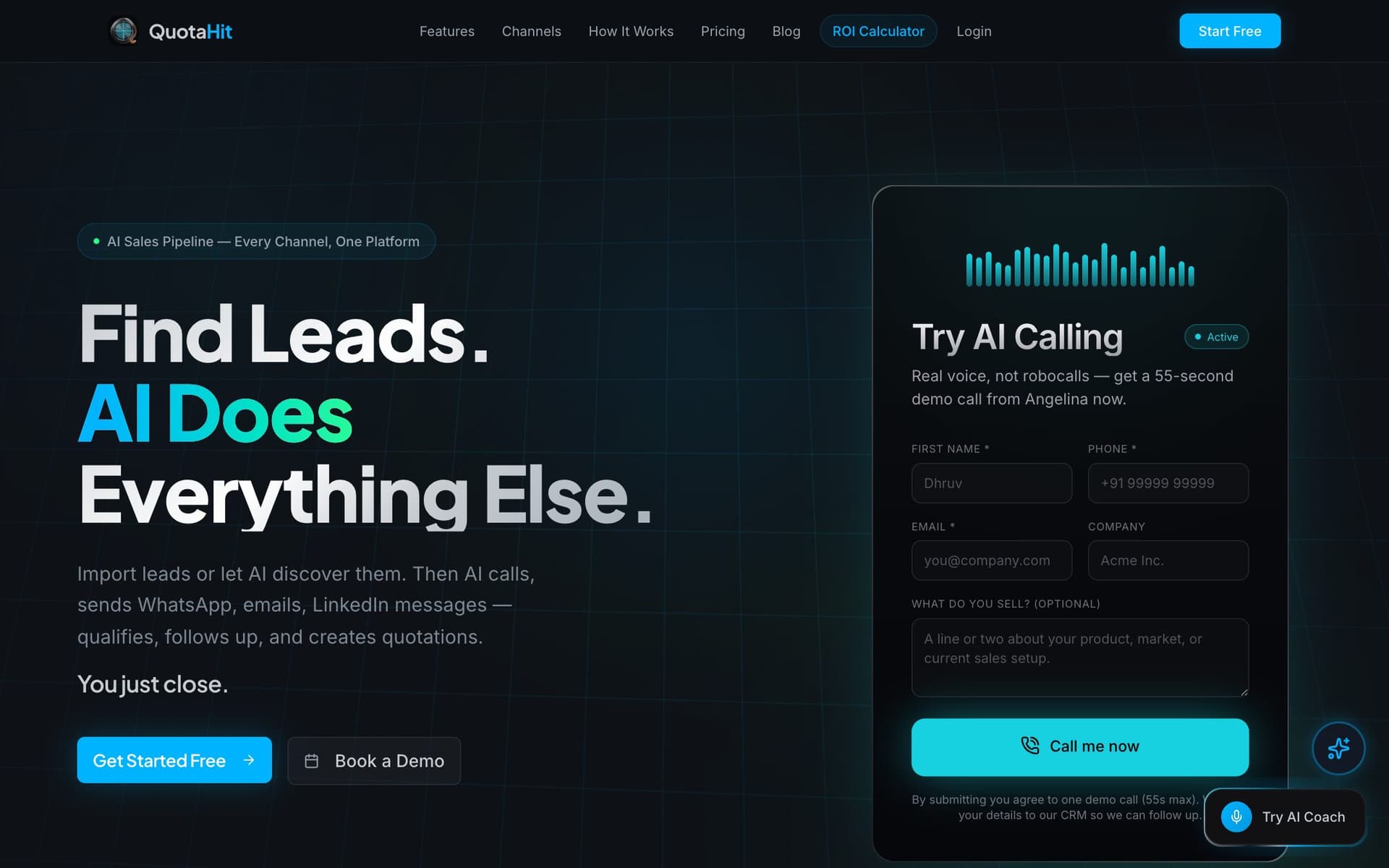 QuotaHit — live product screenshot